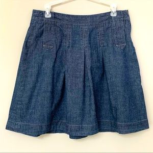 JCrew Chambray Pleated Skirt Size 8
